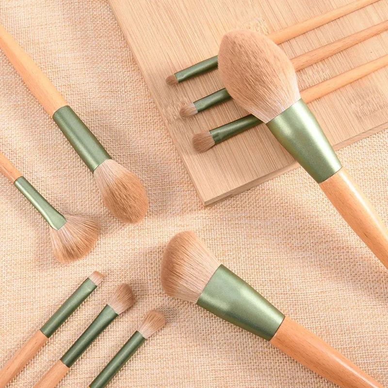 10 Pieces Makeup Brush Set Loose Powder Blush Eye Shadow Concealer Soft Green Beauty Cosmetics Makeup Tools