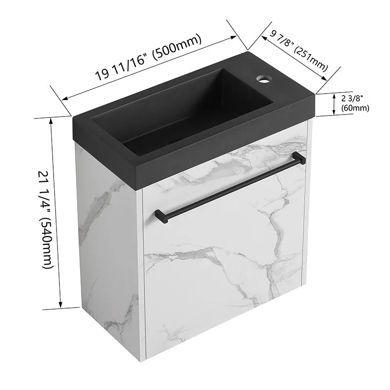 20'' Floating Wall-Mounted Bathroom Vanity with Resin Sink and Soft-Close Cabinet Door