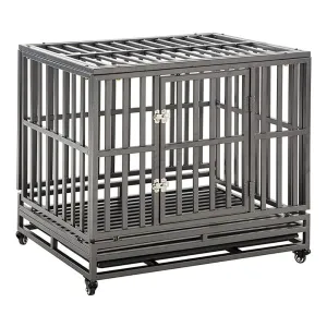 38” Heavy Duty Dog Crate Large Dog Cage Metal Dog Kennels and Crates for Large Dogs Indoor Outdoor with Locks