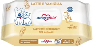 40 WET WIPES FOR DOGS LATTE VANIGLIA 30x20cm