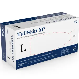 (48 Case/Full Pallet) TuffSkin XP Latex Exam Gloves (14 mil) | Exam Grade | Case of 500 (2X = 440)