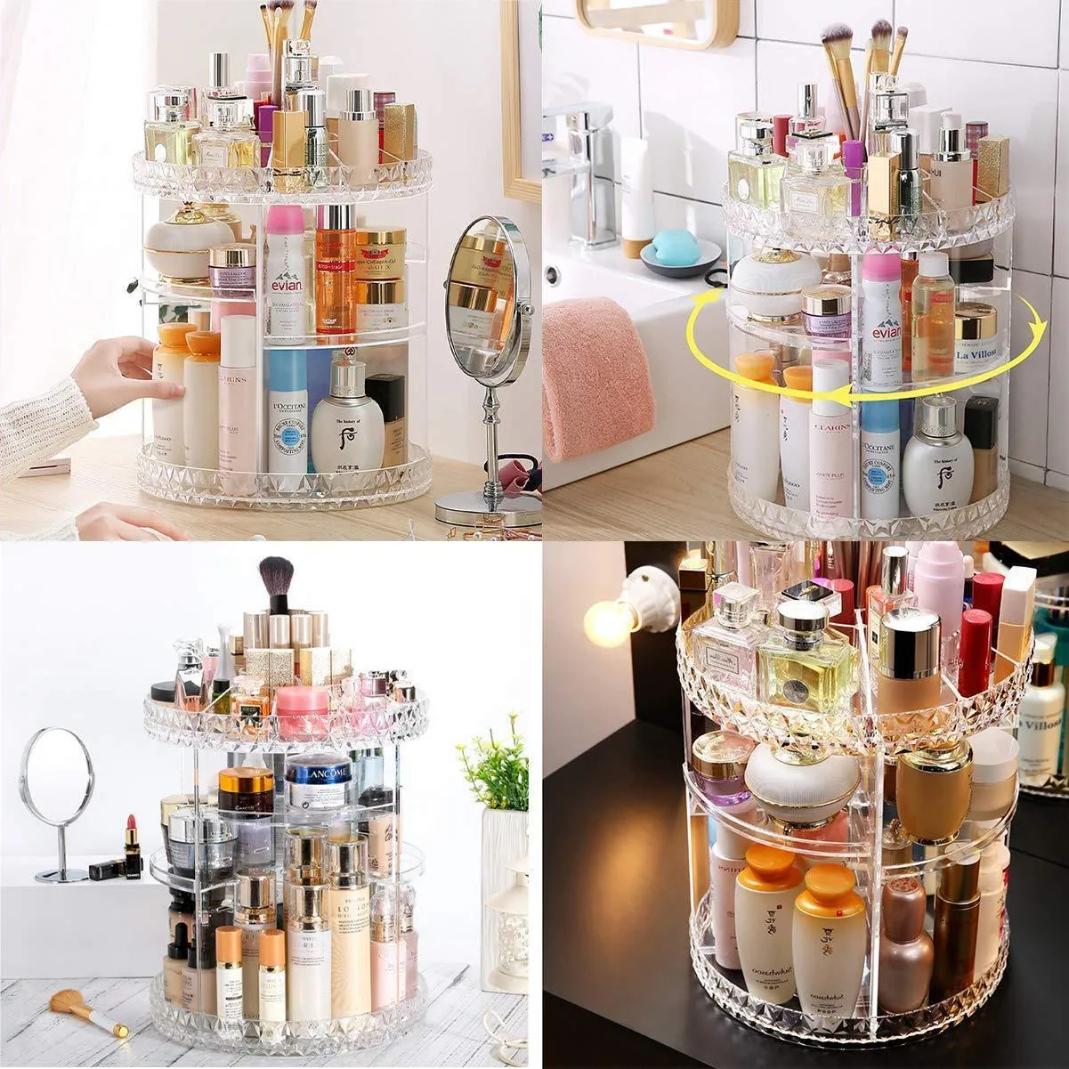 Blushbees® Full 360-Degree Rotating Multi-Function Acrylic Cosmetic Storage