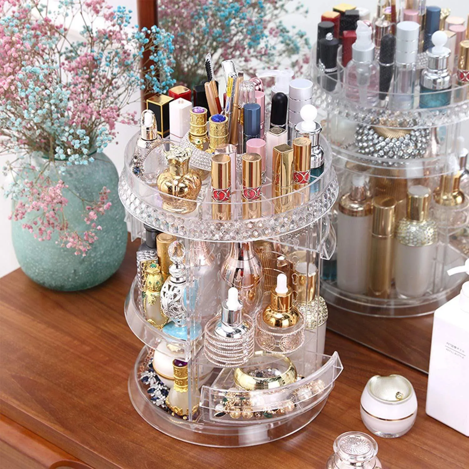 Blushbees® Full 360-Degree Rotating Multi-Function Acrylic Cosmetic Storage