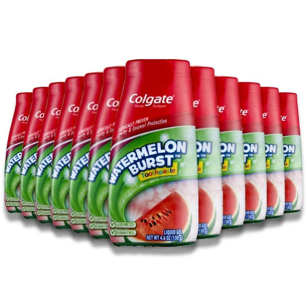 Colgate Watermelon Burst Liquid Gel Toothpaste Sugar Free Fluoride - 4.6 oz - 12 Pack