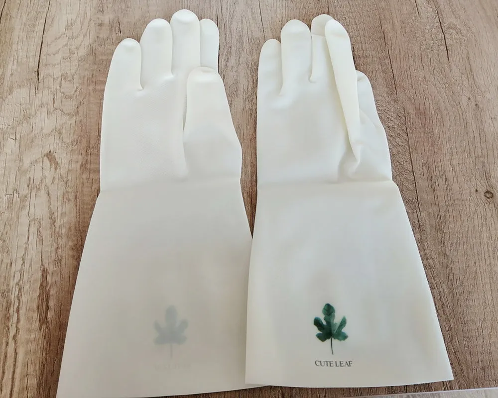 CUTE LEAF Kitchen gloves ,Rubber Gloves Reusable Household Cleaning for Kitchen Dishwashing