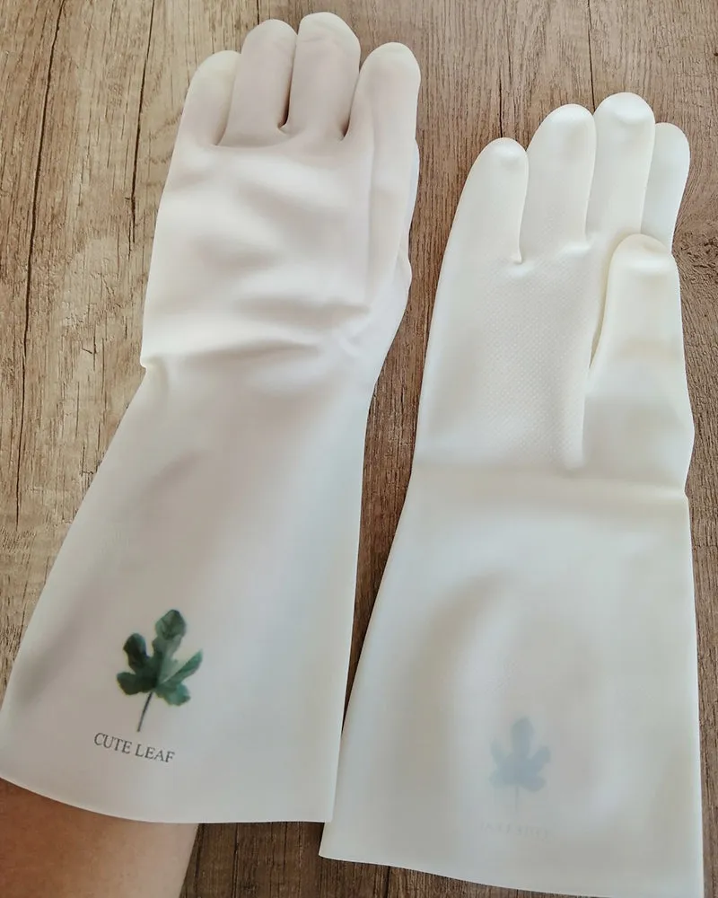 CUTE LEAF Kitchen gloves ,Rubber Gloves Reusable Household Cleaning for Kitchen Dishwashing