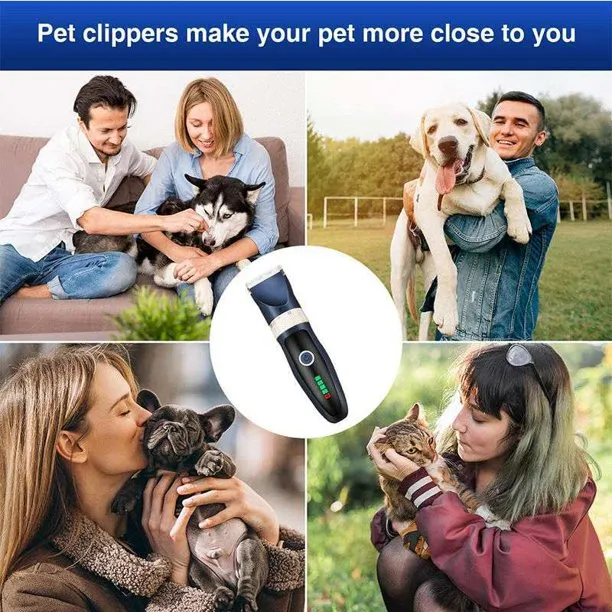 Dog Clippers, Mrdoggy Dog Grooming Clippers for Thick Fur Nail with Low Noise Rechargeable Cordless Electric Quiet Pet Clippers Set Grooming Kits for Dogs Cats Pets