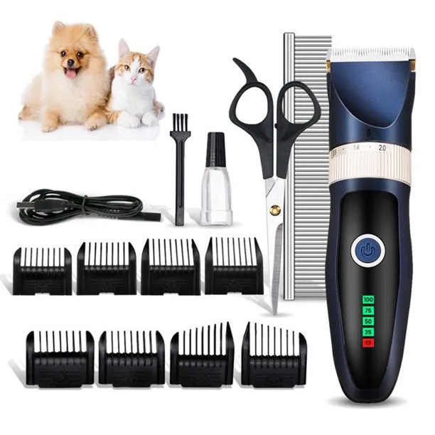 Dog Clippers, Mrdoggy Dog Grooming Clippers for Thick Fur Nail with Low Noise Rechargeable Cordless Electric Quiet Pet Clippers Set Grooming Kits for Dogs Cats Pets