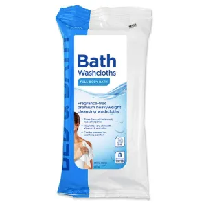 Equate Premium Heavyweight Bath Cleansing Washcloths, 8 Count