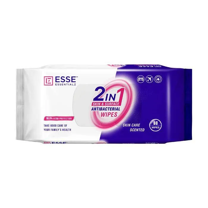 Essentialz Antibacterial Wipes 60'S