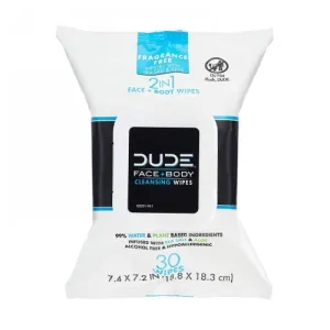 Face Wipes Fragrance Free 30 Count By Dude Wipes