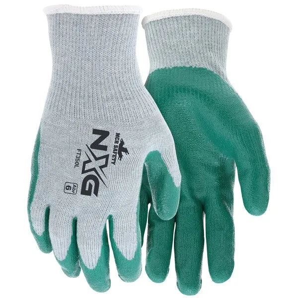 FT350L MCR Safety Flex Tuff Gloves, Large, Cotton Polyester Blend, Green