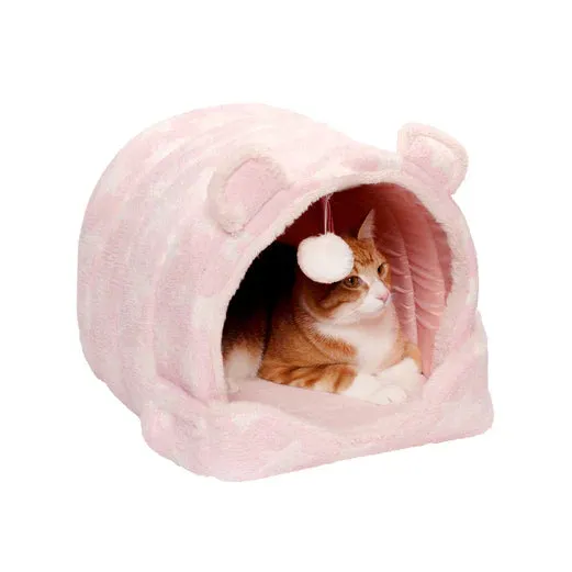 FurHaven Cozy Cave Pet Bed - Fleece & Faux Fur