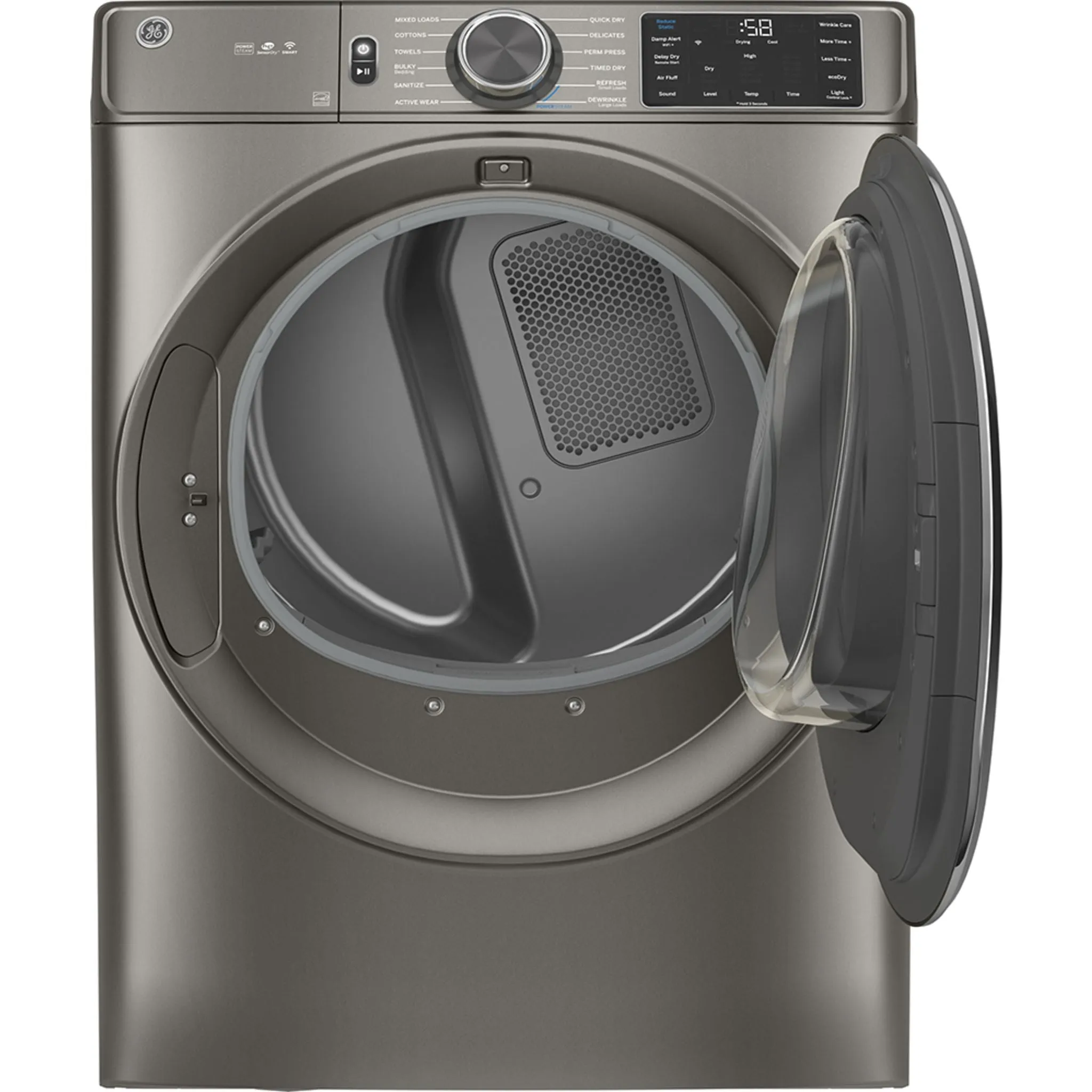 GE® 7.8 cu. ft. Capacity Dryer with Built-In Wifi Satin Nickel - GFD65ESMNSN