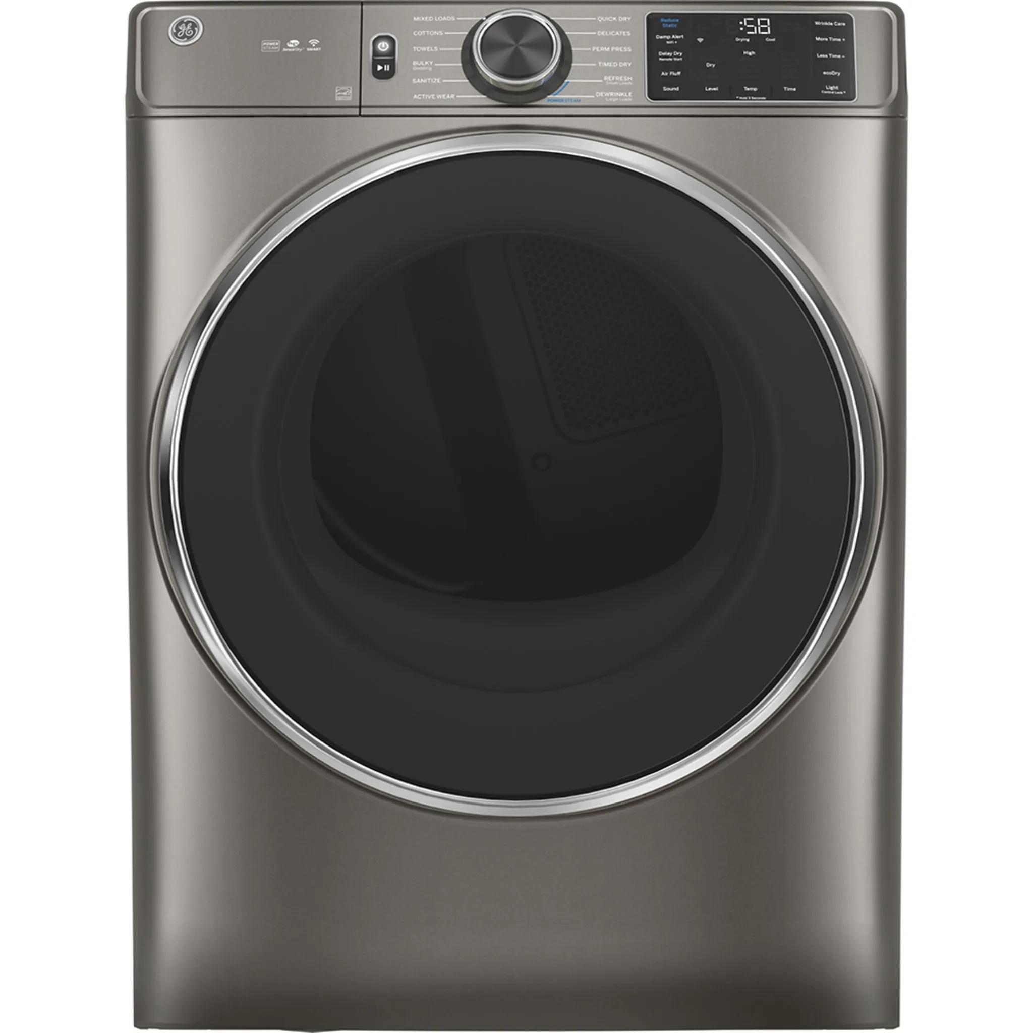 GE® 7.8 cu. ft. Capacity Dryer with Built-In Wifi Satin Nickel - GFD65ESMNSN