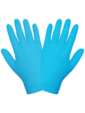 Global Glove Textured Fingertips Disposable Examination Gloves - Blue