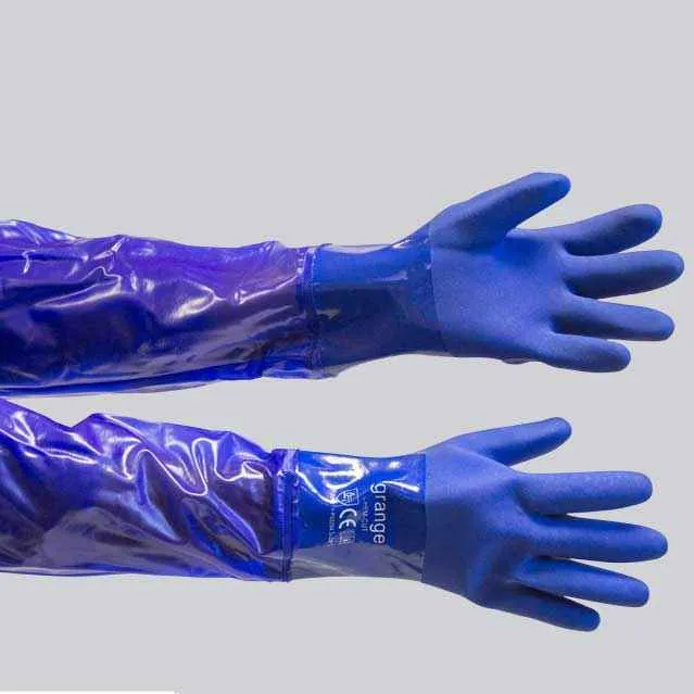 GRANGE CHEM-CUT TEXTURED PVC GLOVE - BLUE (CUT-3) 60CM