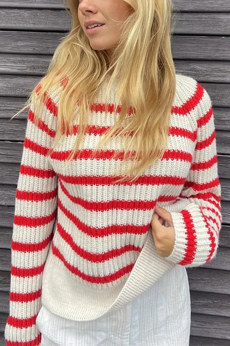 HWS1176 Cozy Stripes Knit Sweater