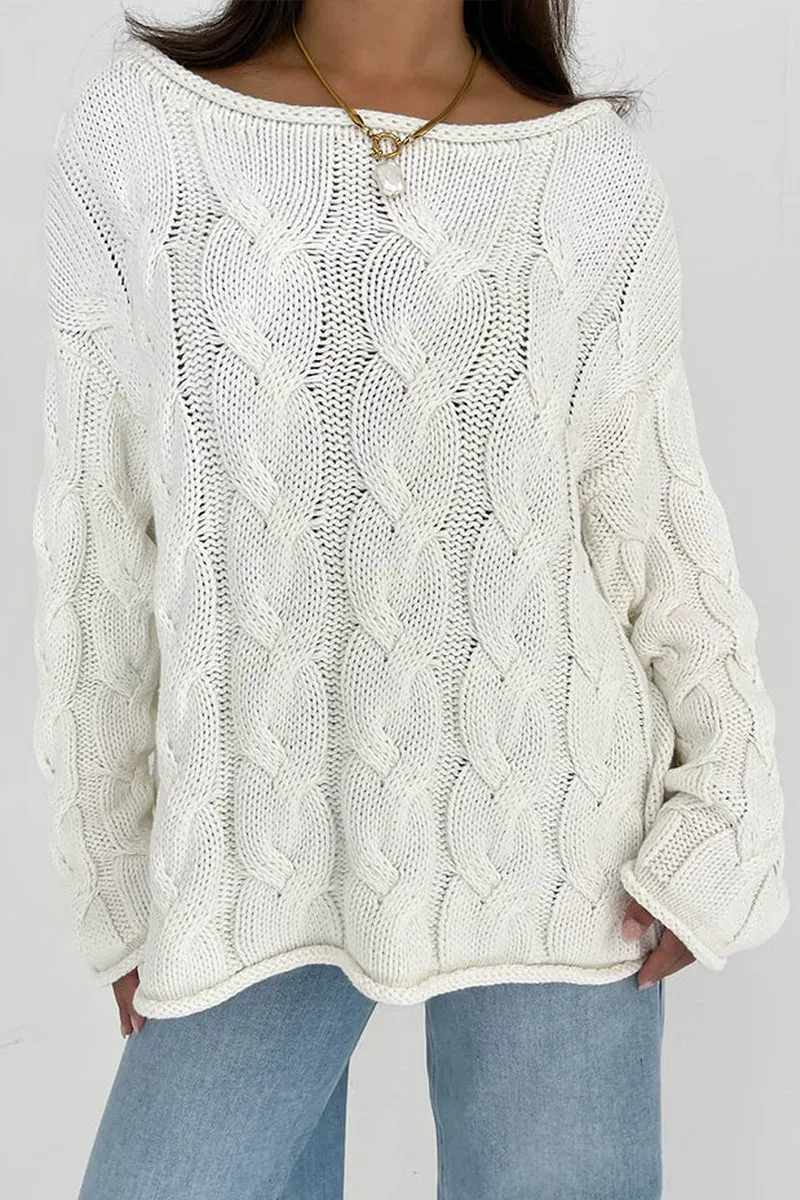 HWS1272 Chunky Cable Knit Sweater