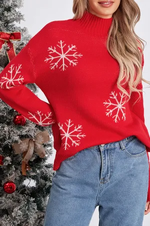 HWT1224 Snowflake Cozy Knit Sweater