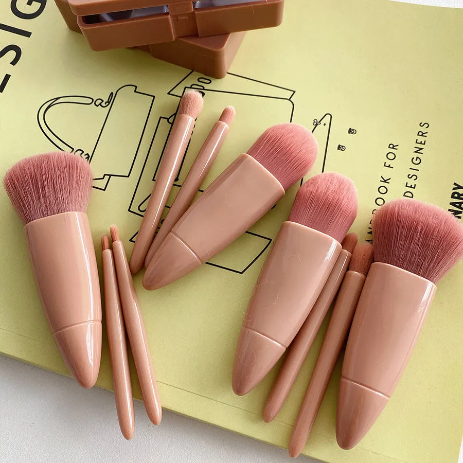 Internet celebrity 5-pack makeup brush set box eye shadow brush lip brush blush powder brush portable mirror beauty tool