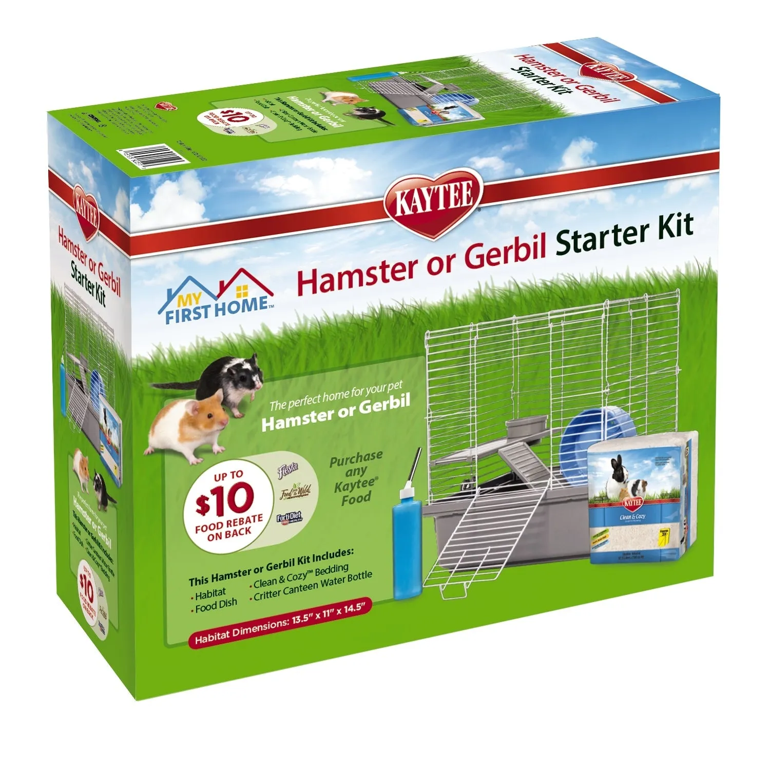 Kaytee My First Home Hamster & Gerbil Starter Kit (13.5" L x 11 W" x 14.5 H")