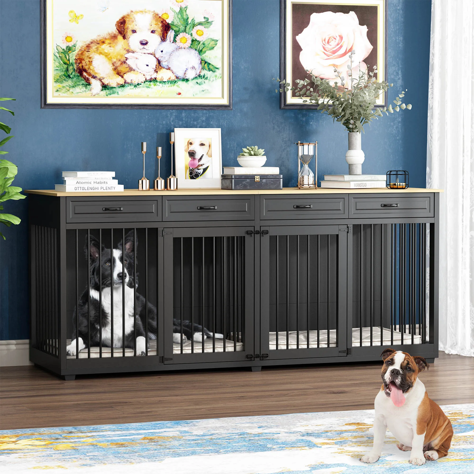 Large Dog Crate Furniture 86.6 Inch -150162