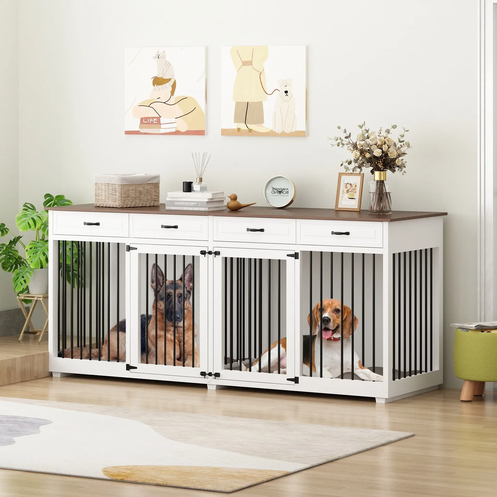 Large Dog Crate Furniture 86.6 Inch -150162