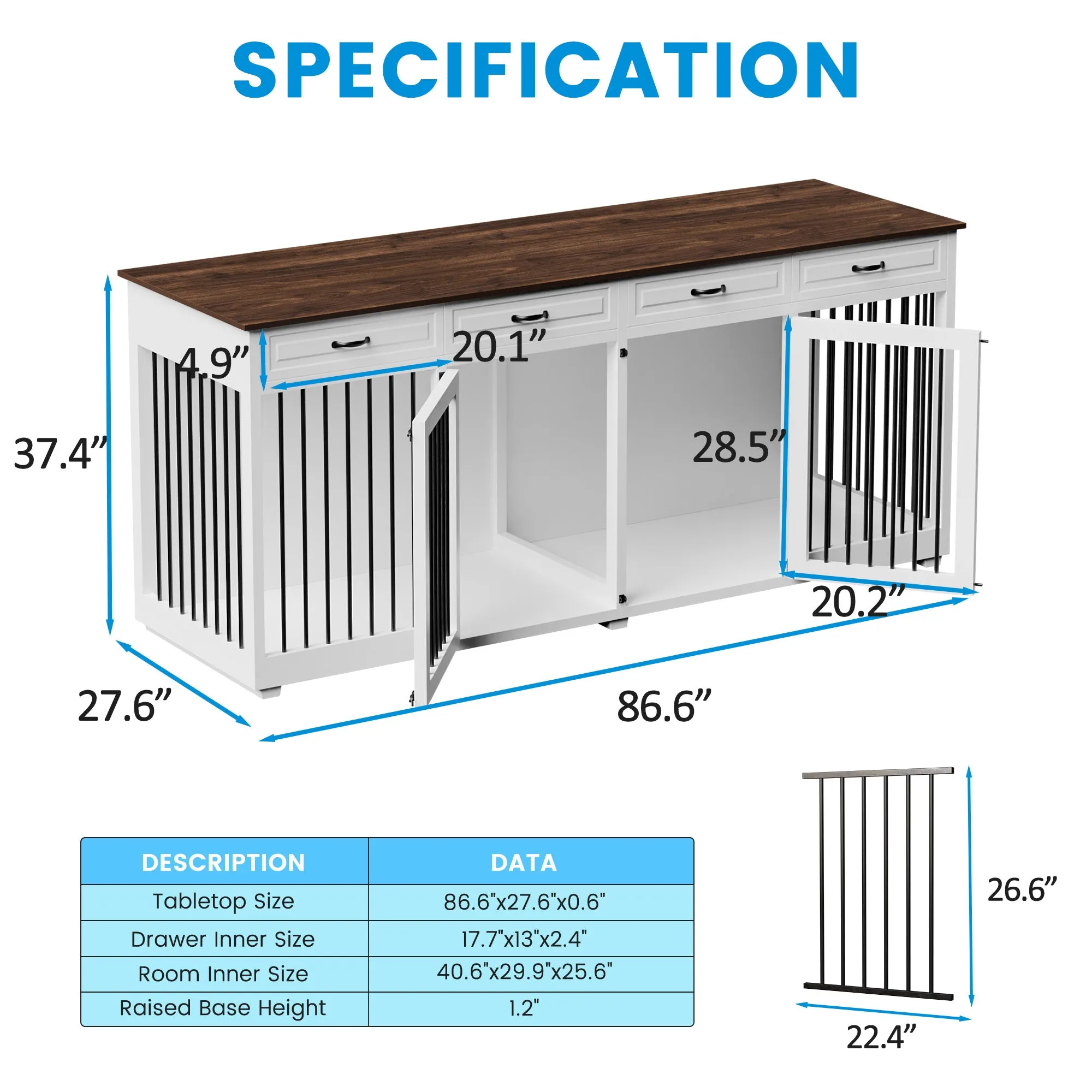 Large Dog Crate Furniture 86.6 Inch -150162