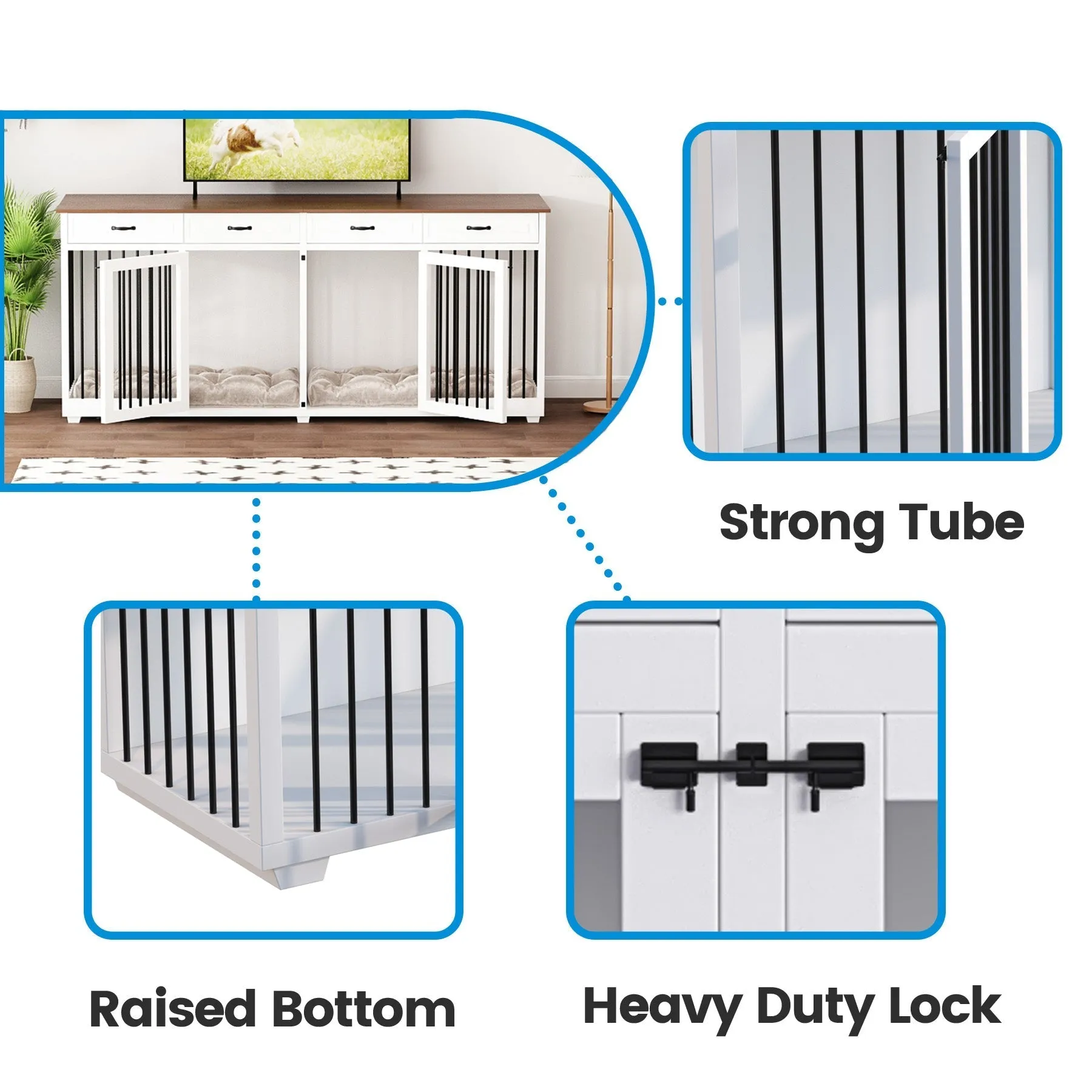 Large Dog Crate Furniture 86.6 Inch -150162