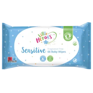 Little Heroes Sensitive Fragrance-free Baby Wipes, Pack of 66