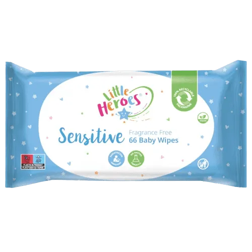 Little Heroes Sensitive Fragrance-free Baby Wipes, Pack of 66