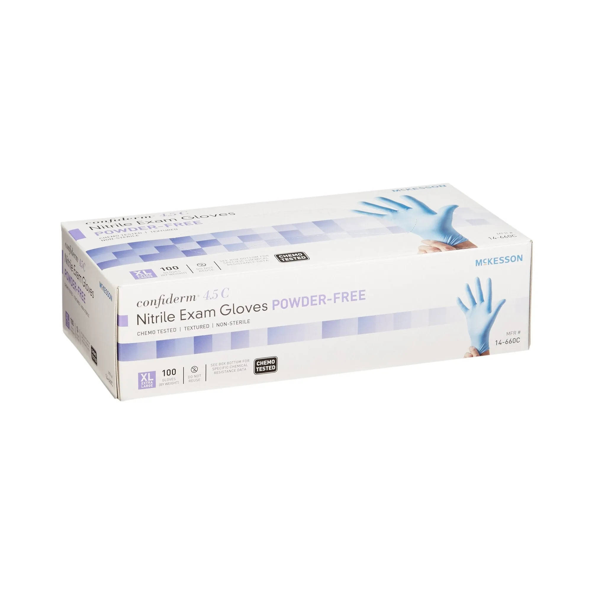 McKesson Confiderm® 4.5C Nitrile Exam Glove, Extra Large, Blue