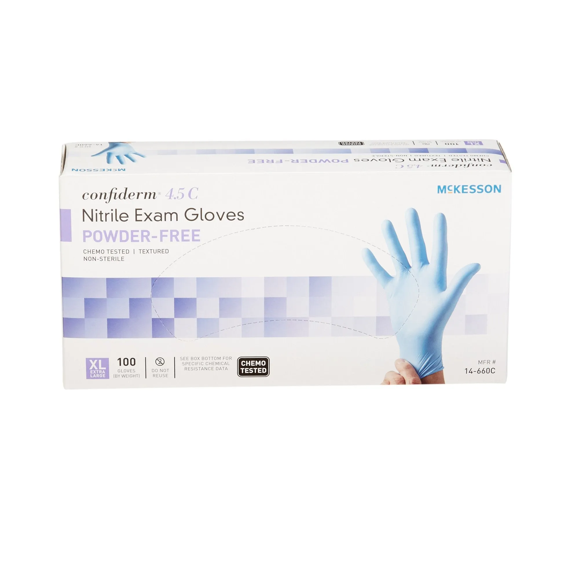 McKesson Confiderm® 4.5C Nitrile Exam Glove, Extra Large, Blue