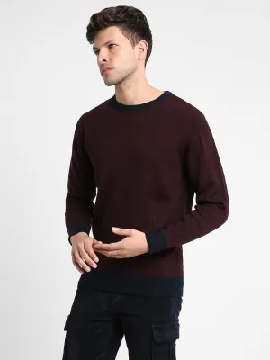 Men's Navy blue round neck pullover Sweater