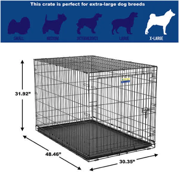 MidWest Contour Dog Crate Single Door, 48-in