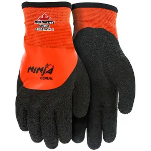 N9695XL MCR Safety Ninja Gloves, X-Large, Nitrile, Black, Knit Wrist Cuff