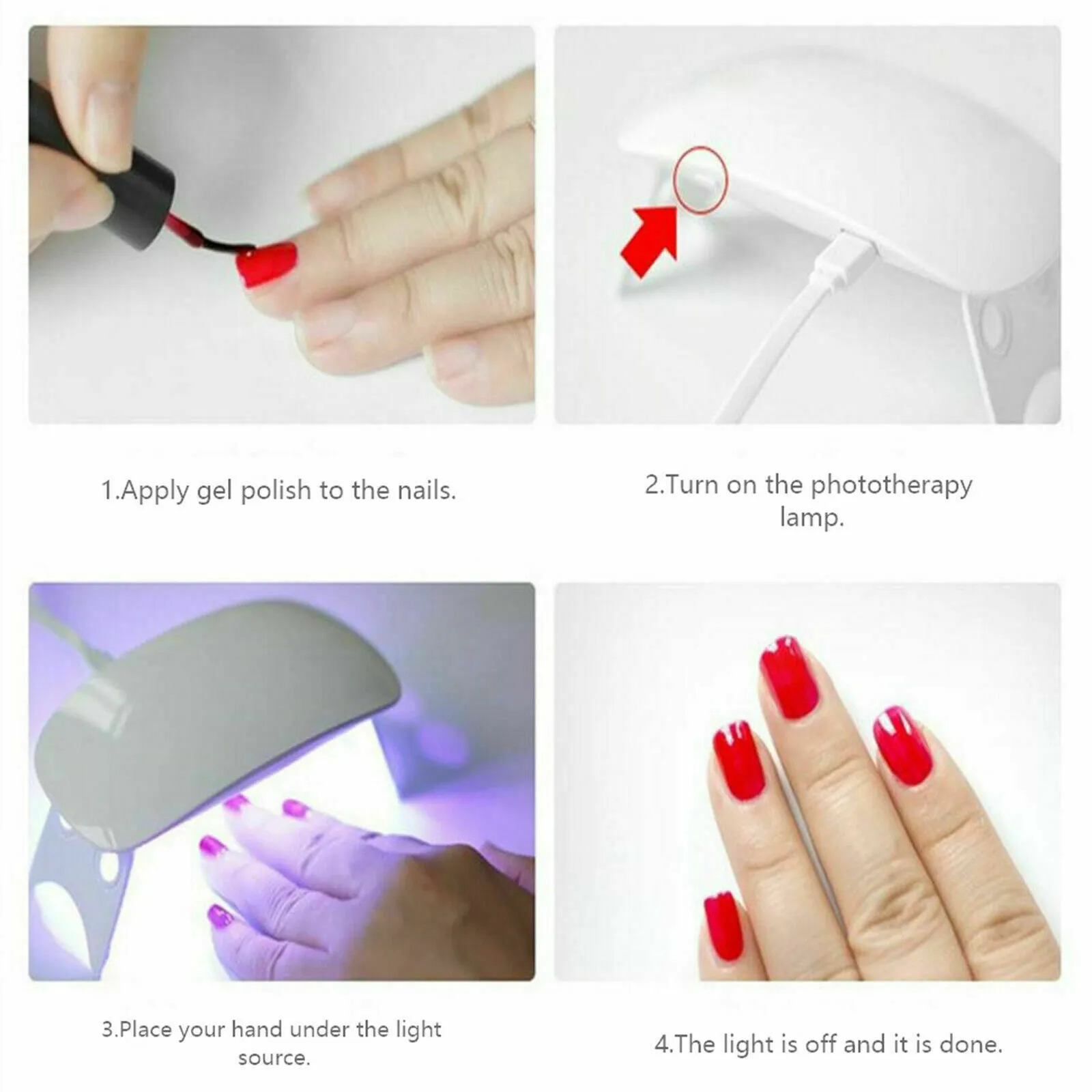 Nails Lamp LED Light Potable Mini UV LED Lamp Nail Dryer Gel Nail Art Tool 6W