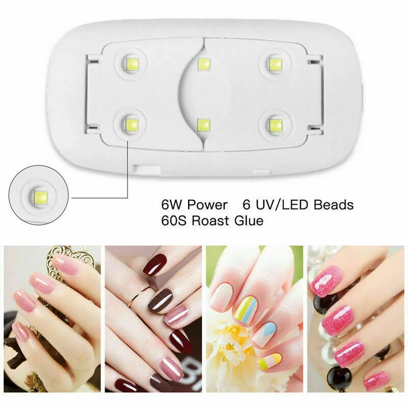 Nails Lamp LED Light Potable Mini UV LED Lamp Nail Dryer Gel Nail Art Tool 6W