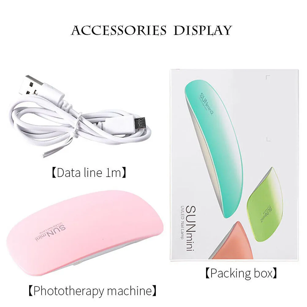 Nails Lamp LED Light Potable Mini UV LED Lamp Nail Dryer Gel Nail Art Tool 6W