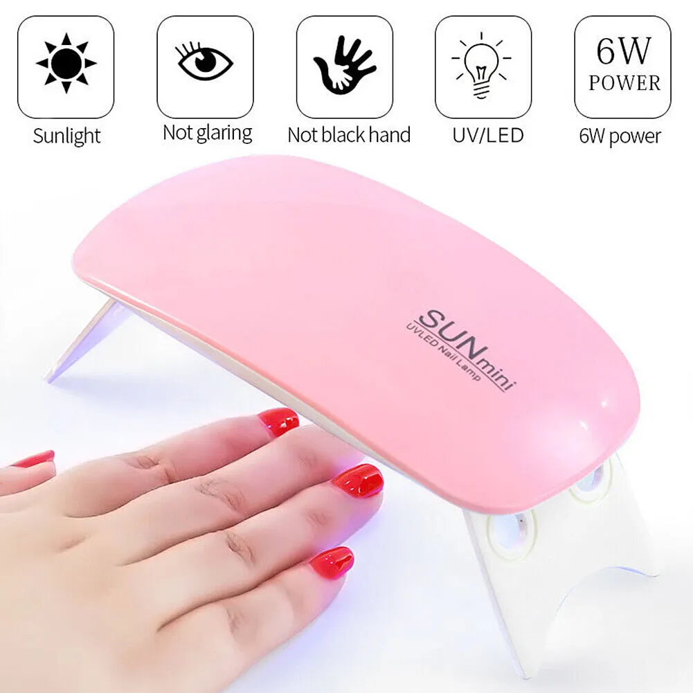 Nails Lamp LED Light Potable Mini UV LED Lamp Nail Dryer Gel Nail Art Tool 6W