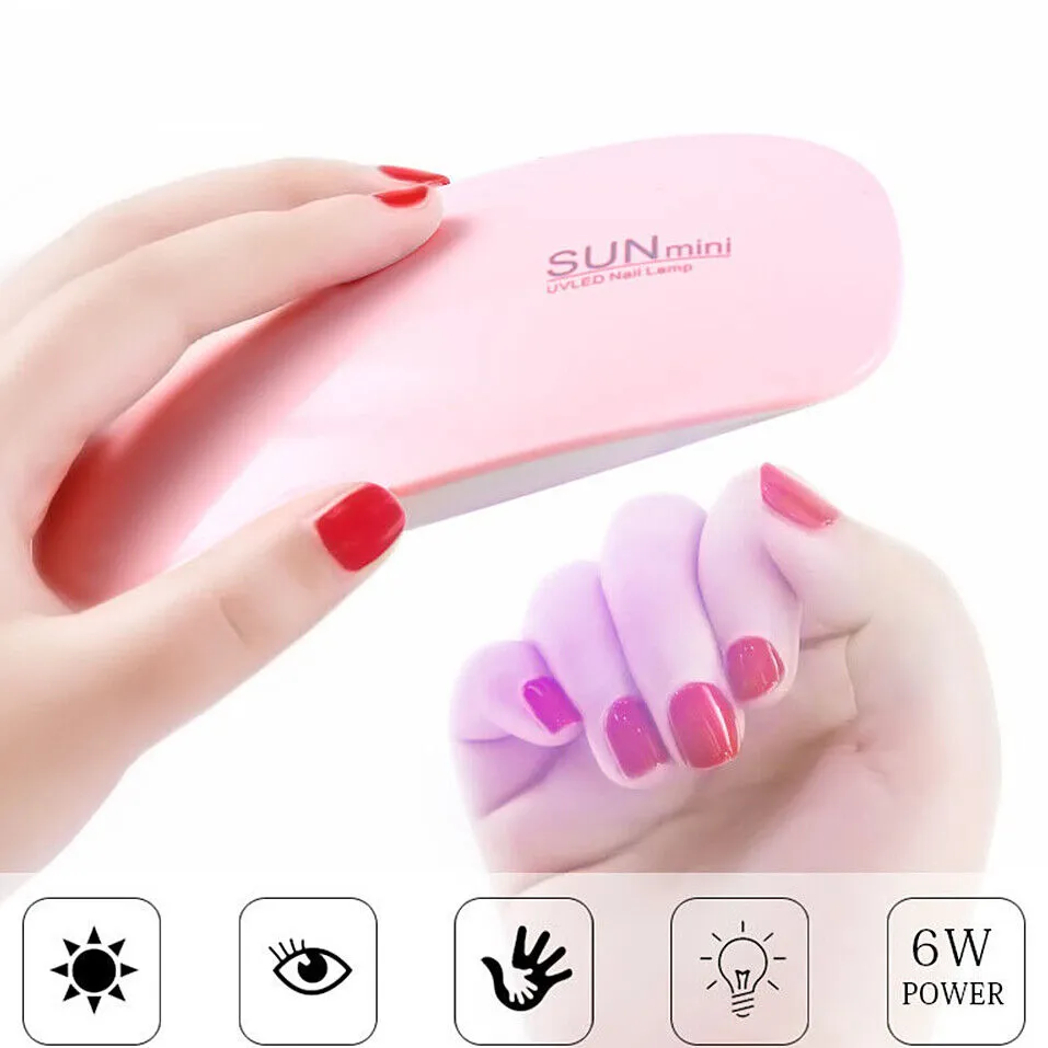 Nails Lamp LED Light Potable Mini UV LED Lamp Nail Dryer Gel Nail Art Tool 6W