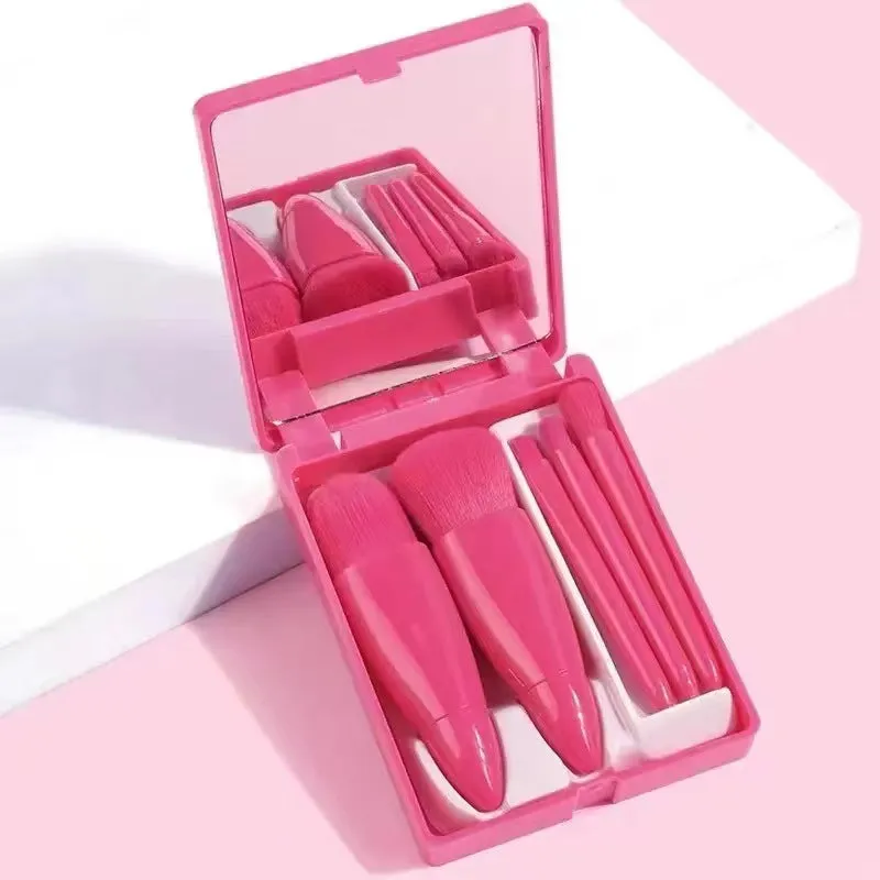 New makeup brush, shell brush, mirror box brush, love brush, 5-piece set, portable travel brush