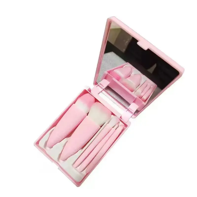 New makeup brush, shell brush, mirror box brush, love brush, 5-piece set, portable travel brush