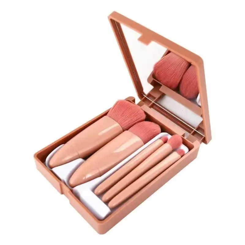 New makeup brush, shell brush, mirror box brush, love brush, 5-piece set, portable travel brush