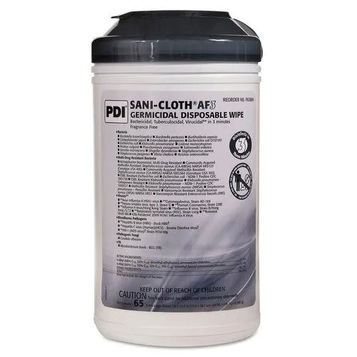 PDI Sani-Cloth AF3 Alcohol Free X-Large Wipes (65 Count Canister) - Perfect for Large Surfaces