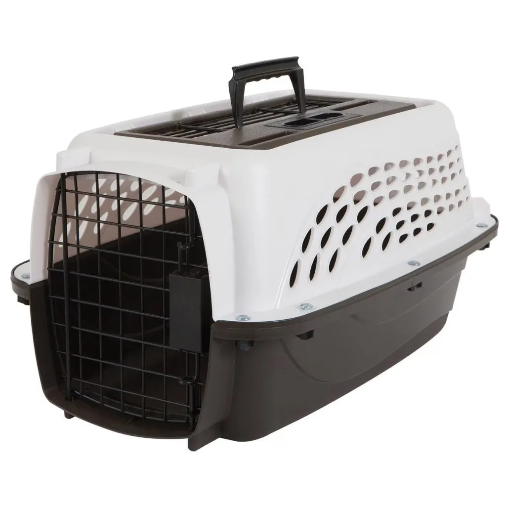 Petmate 2 Door Top Load Pet Kennel, Pink & Black (19 inches)