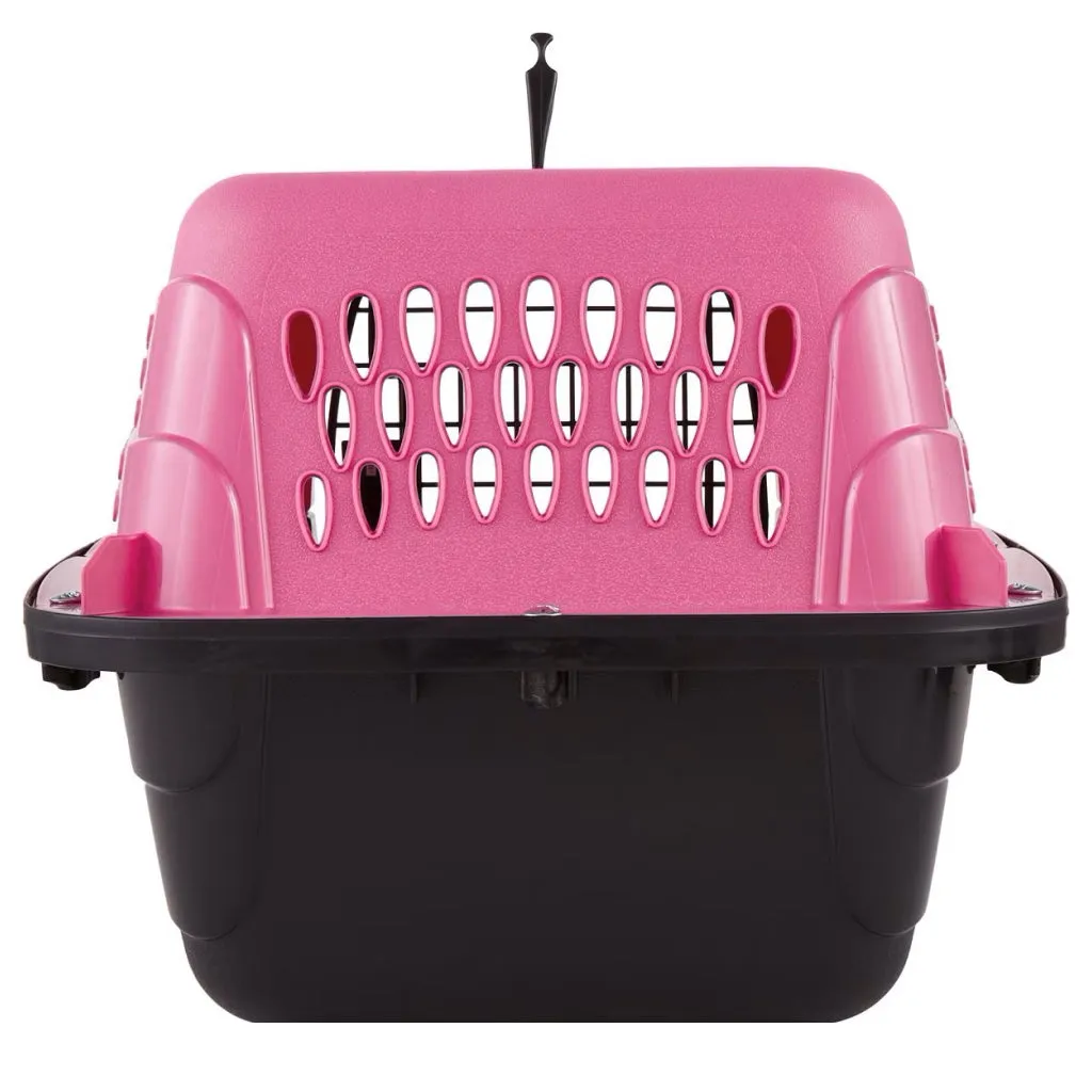 Petmate 2 Door Top Load Pet Kennel, Pink & Black (19 inches)