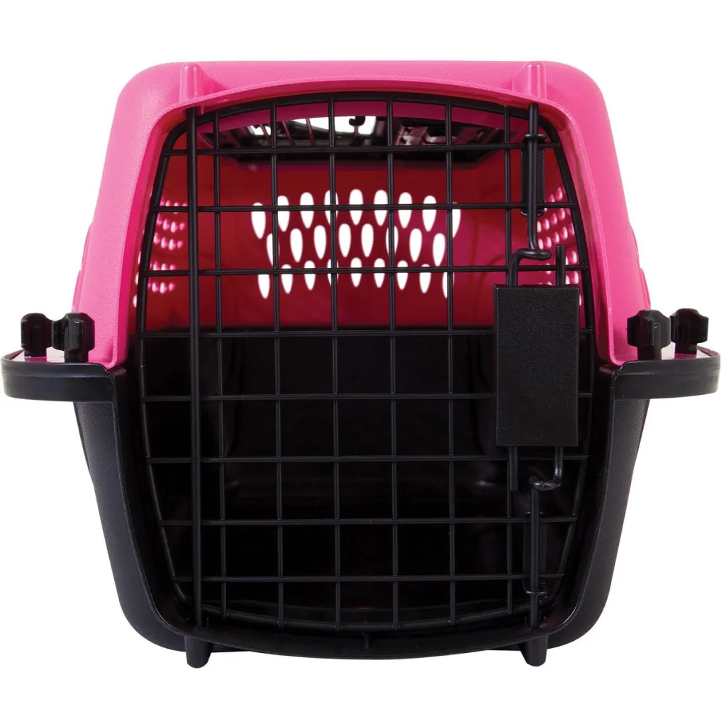 Petmate 2 Door Top Load Pet Kennel, Pink & Black (19 inches)