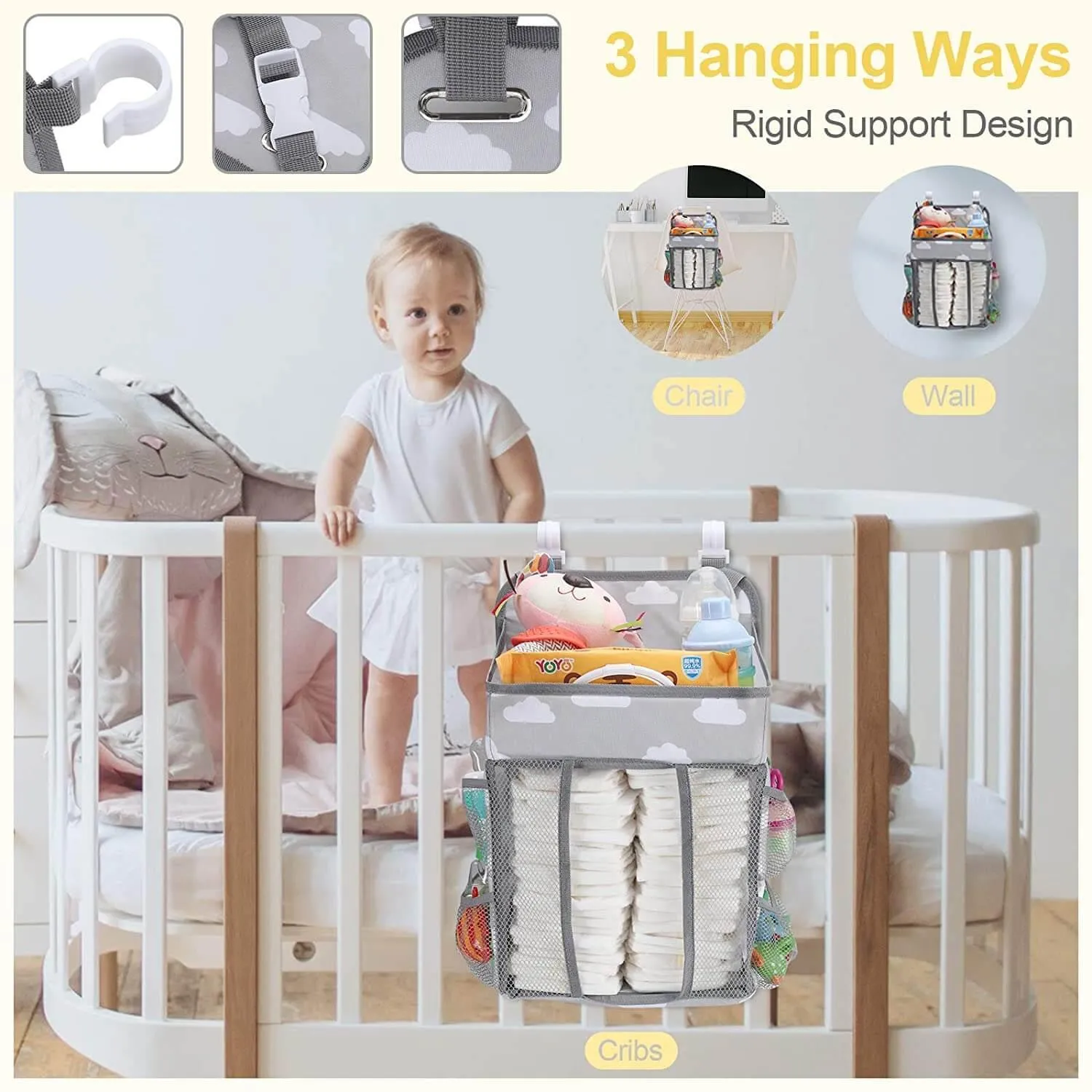 Portable Baby Crib Diaper Organizer